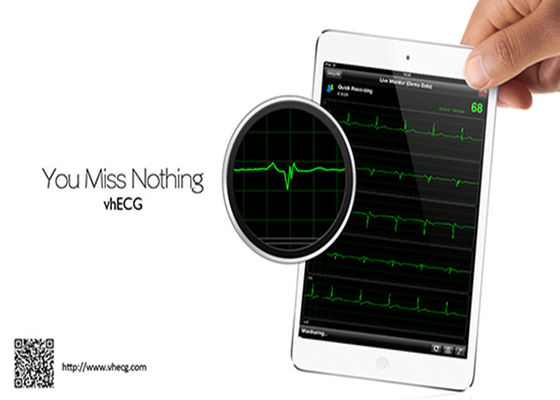 Resting Electrocardiogram iPad ECG Machine , Portable 12 Lead ECG Machine