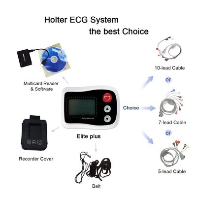 0.05-60HZ هولتر ECG مراقب 12 قناة / 3 قناة الاتصال مع مسجلات الأبيض