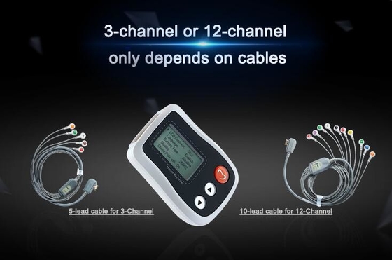 متعدد الرصاص كابلات الجيب هولتر البسيطة ECG مراقب اختبار مع مسجلات الأبيض