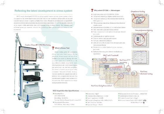 اختبار الإجهاد ECG 12 قناة المدمج في وحدة نمط مروحة USB وحدة صندوق CV1200