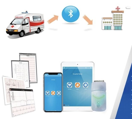 First Aid FDA معتمد من White Smart 12-lead ECG لاسلكيًا مع جهاز iPad ECG